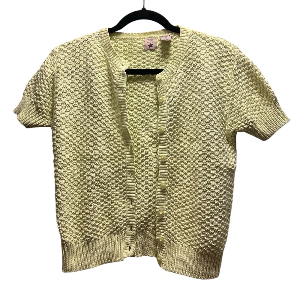Vintage American Eagle Outfitters Muted Lime Green Knit Cardigan- Size S